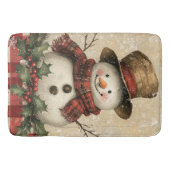 Retro Snowman Bath Mat Badematte (Vorderseite)