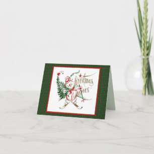 Retro Snowman der 40er Jahre Feiertagskarte