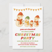 Retro Snowman Editable Christmas Party Einladung (Vorderseite)