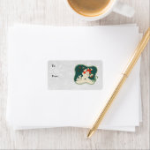 Retro Snowman Gift Tags Adressaufkleber (Insitu)
