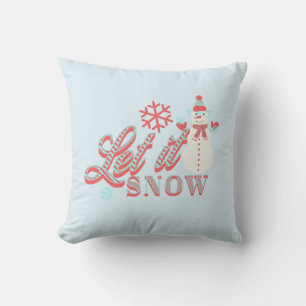 Retro Snowman Lass es Schnee Weihnachten Kissen