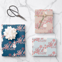 Retro Snowman Let It Snow Typografie Weihnachten