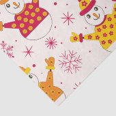 Retro Snowman mit Blume Pullover und Schneeflocken Seidenpapier (Detail)
