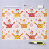 Retro Snowman mit Blume Pullover und Schneeflocken Seidenpapier (Handwerk)