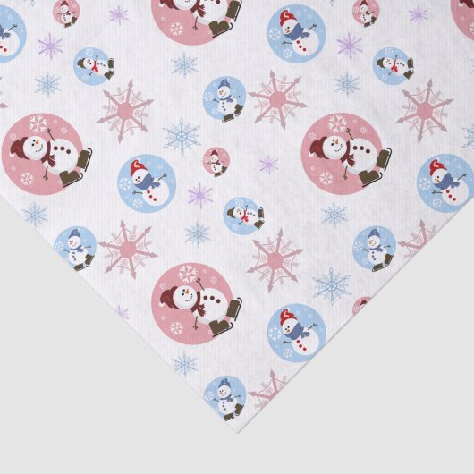 Retro-Snowman mit Schneeflocken-Papierpapier Seidenpapier (Ausschnitt)