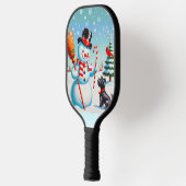 Retro Snowman, Niedlicher Hund, roter Kardinal und Pickleball Schläger (Links)
