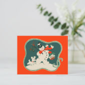 Retro Snowman Postkarte (Stehend Vorderseite)
