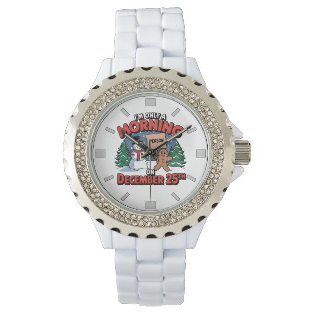 Retro Snowman Surprise for Christmas 2025 Armbanduhr (Vorderseite)