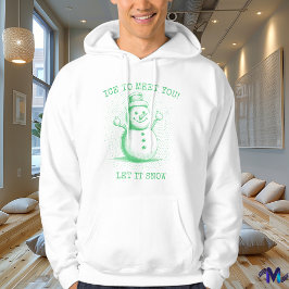 Retro Snowman - Vintages Halftone Green Design Hoodie