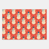 Retro Snowman Weihnachtswrapping Paper Geschenkpapier Set (Vorderseite 2)