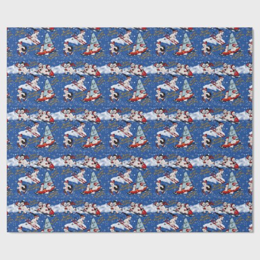 Retro Snowmen, 6 Pt star und Hanukkah Greetings Geschenkpapier (Flach)