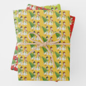 Retro Snowmen Geschenkpapier Set (Beispiel)