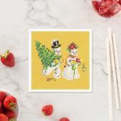 Retro Snowmen Serviette (Beispiel)