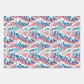 Retro Snowy Pastel Mountains Geschenkpapier Set (Vorderseite 3)