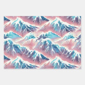 Retro Snowy Pastel Mountains Geschenkpapier Set (Vorderseite 2)