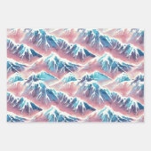 Retro Snowy Pastel Mountains Geschenkpapier Set (Vorderseite)