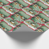 Retro Snowy Weihnachtshäuser  Geschenkpapier (Ecke)