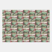 Retro Snowy Weihnachtshäuser Geschenkpapier Set (Vorderseite)