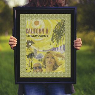 Retro-So-Cal-Flugreiseplakat Poster