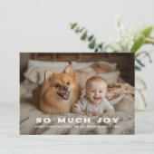 Retro So viel Freude Baby Weihnachten Funny Dog Fo (Stehend Vorderseite)