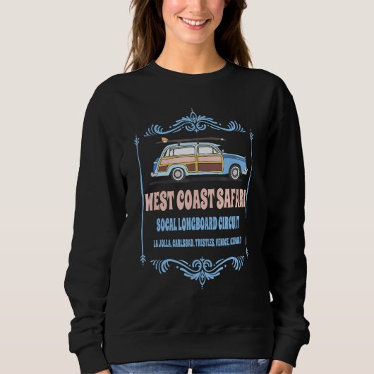 Retro SoCal Surfing West Coast Safari Long Board C Sweatshirt (Vorderseite)