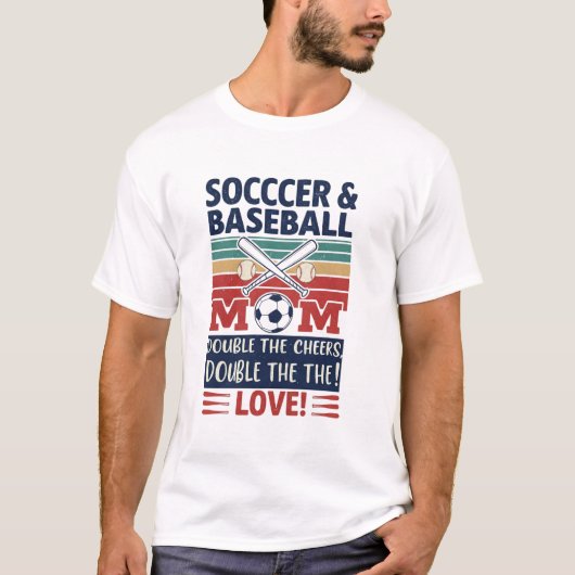 Retro Soccer & Baseball Mom T-Shirt (Vorderseite)