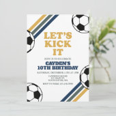 Retro Soccer Birthday Einladung (Stehend Vorderseite)