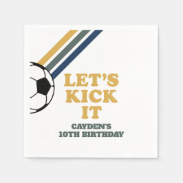 Retro Soccer Birthday Napkins Serviette