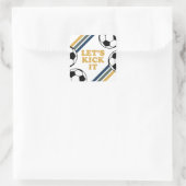 Retro Soccer Birthday Quadratischer Aufkleber (Tasche)