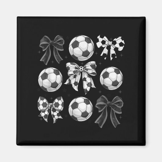 Retro Soccer Bow,game Day,coquette Soccer Mom,mama Magnet (Vorne)