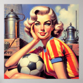 Retro Soccer Button Up Poster (Vorne)