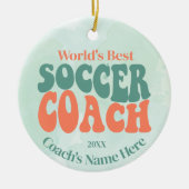 Retro Soccer Coach Personalisiert Keramik Ornament (Vorne)