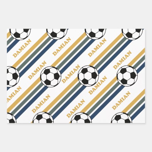 Retro Soccer Damian Geschenkpapier Set (Vorderseite 3)