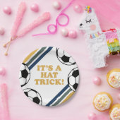 Retro Soccer Hat Trick 3. Geburtstag Pappteller (Party)