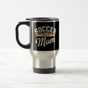 Retro Soccer Mama Design - Vintager Stilfußball Reisebecher