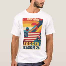 Retro Soccer Season 26 USA Abstract Graphic T-Shir T-Shirt