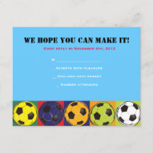 Retro SOCCER Themed Bar Bat Mitzvah Reply Card