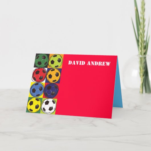 Retro SOCCER Themed Dankeschön Karte (Vorderseite)