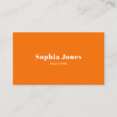 Retro Social Media Minimalist Orange Visitenkarte (Vorderseite)