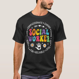 Retro Social Work Month Appreciation Day Support T-Shirt