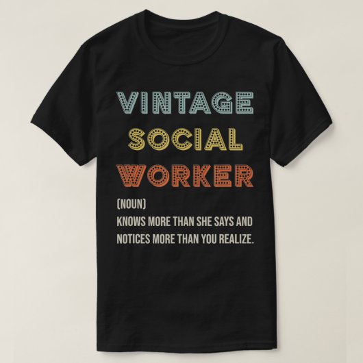 Retro Social Worker Definition Public Servant Case T-Shirt (Design vorne)