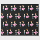 Retro Sock Hop Geburtstagsparty Geschenkpapier (Flach)