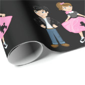 Retro Sock Hop Geburtstagsparty Geschenkpapier (Rolleneckpunkt)