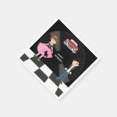 Retro Sock Hop Geburtstagsparty Serviette (Ecke)