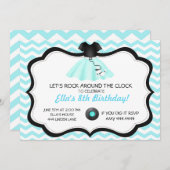 Retro Sock Hop Poodle Rock Geburtstagseinladungen Einladung (Vorne/Hinten)