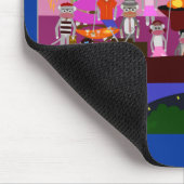 Retro Sock Monkey Party Life Cartoon Mousepad (Ecke)