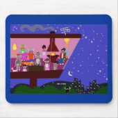 Retro Sock Monkey Party Life Cartoon Mousepad (Vorne)
