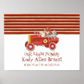Retro Sock Monkey w Fire Motor Baby Boy Geschenke Poster (Vorne)