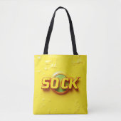 Retro "SOCK" Tote Bag - Bold Streetwear Vibes Tasche (Vorderseite)
