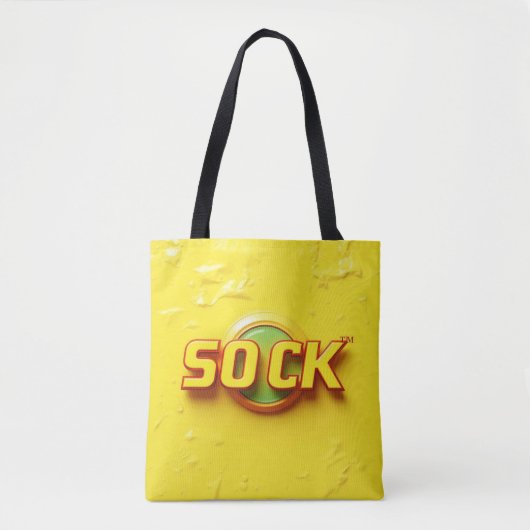 Retro "SOCK" Tote Bag - Bold Streetwear Vibes Tasche (Vorderseite)